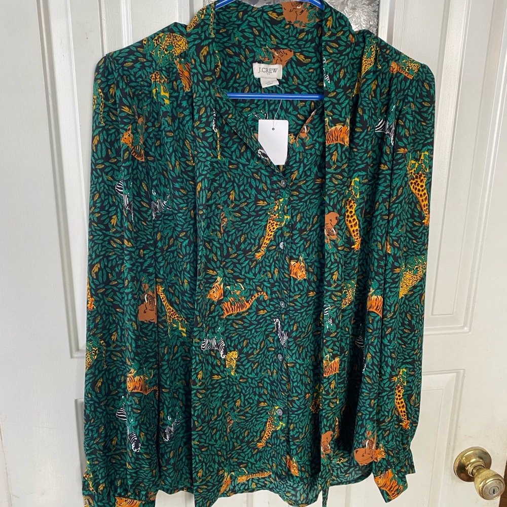 J. Crew Animal Print Blouse